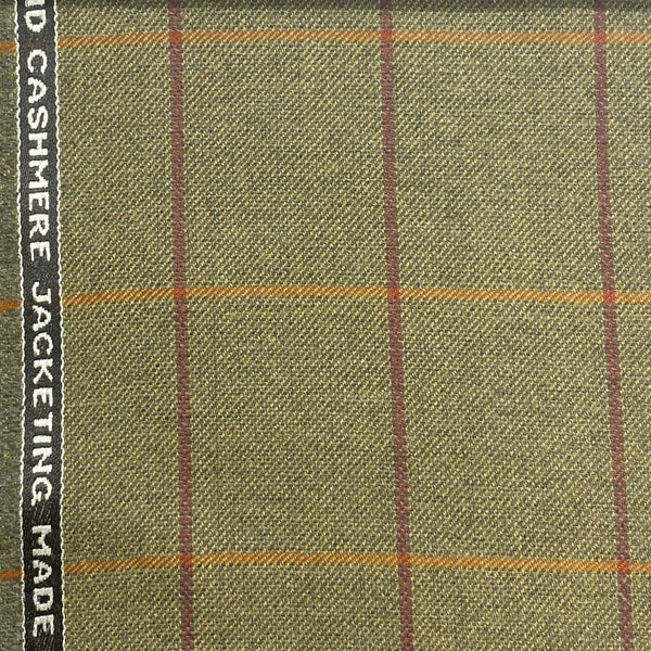 Moss Green With Red/Orange Check