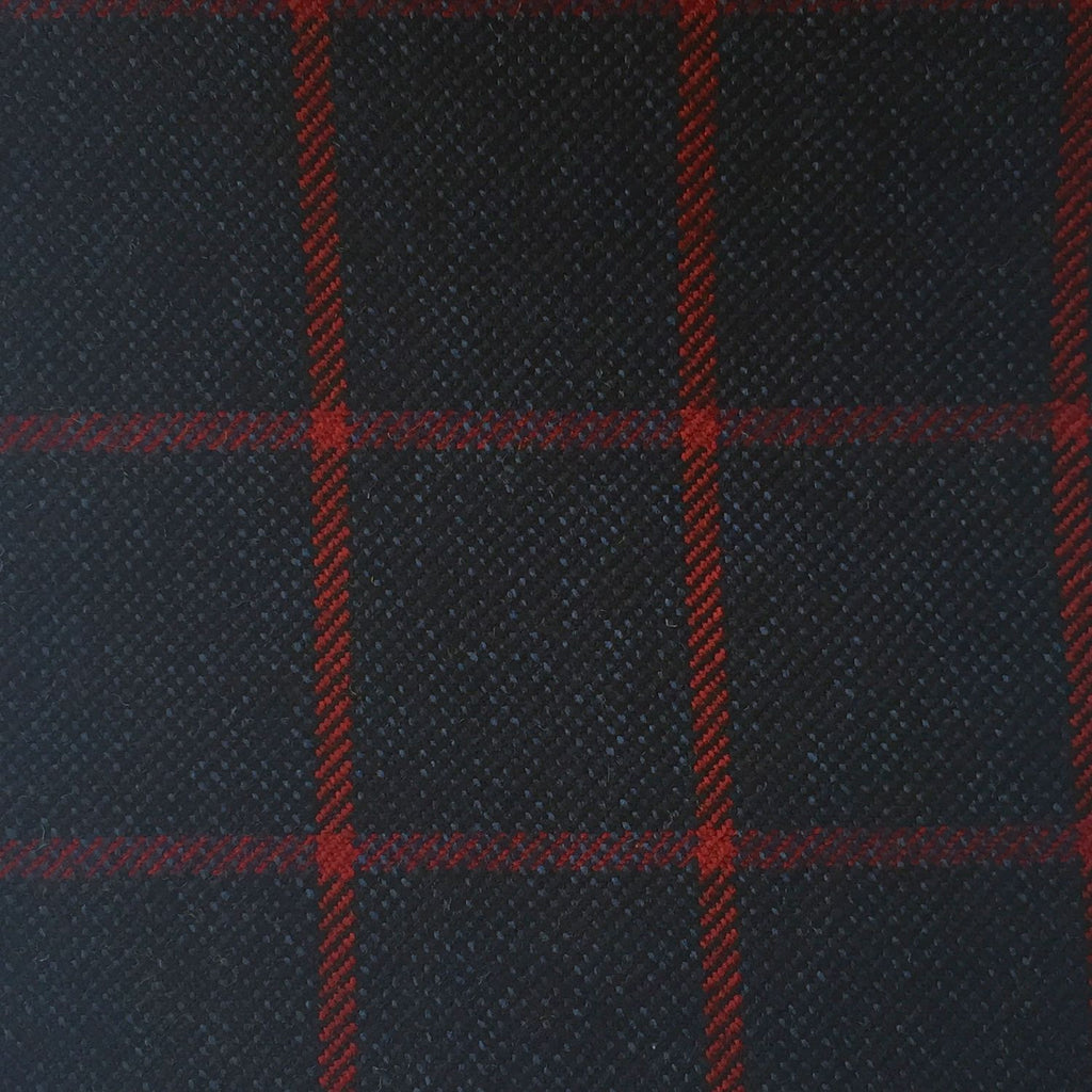 Navy With Red And Strawberry Check Country Tweed Jacketing