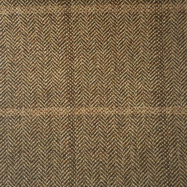 Brown Herringbone With Light And Dark Brown Check Country Tweed Jacketing