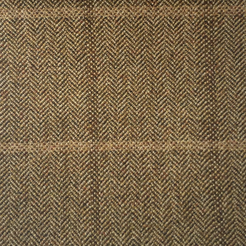Light Grey Herringbone With Blue And Gold Check Country Tweed Jacketing