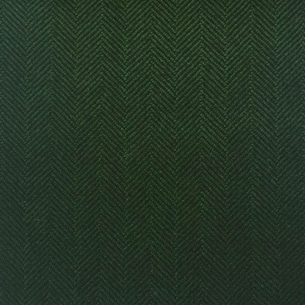 Dark Green Herringbone Country Tweed Jacketing