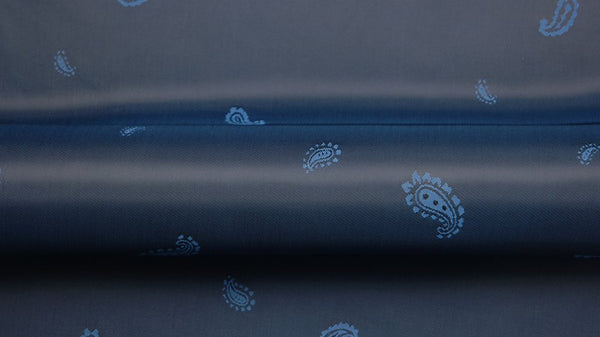 2 Tone Blue/Navy Paisley Lining