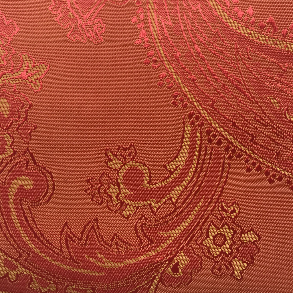Orange Jacquard Woven Paisley design Lining