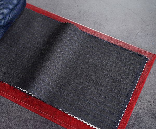 Charcoal Grey Herringbone With Blue Pin