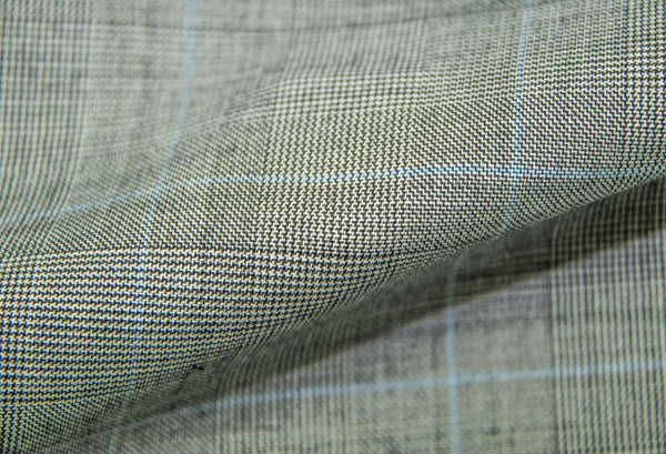 Light Grey Tram Plaid With Blue Pane Check