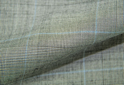 Light Grey Tram Plaid With Blue Pane Check