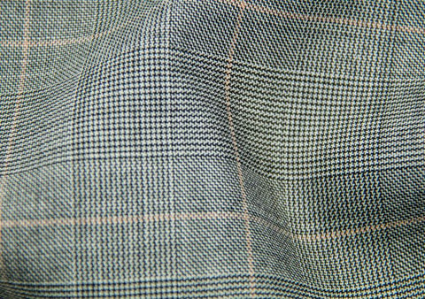 Light Grey Tram Plaid With Salmon Pane Check