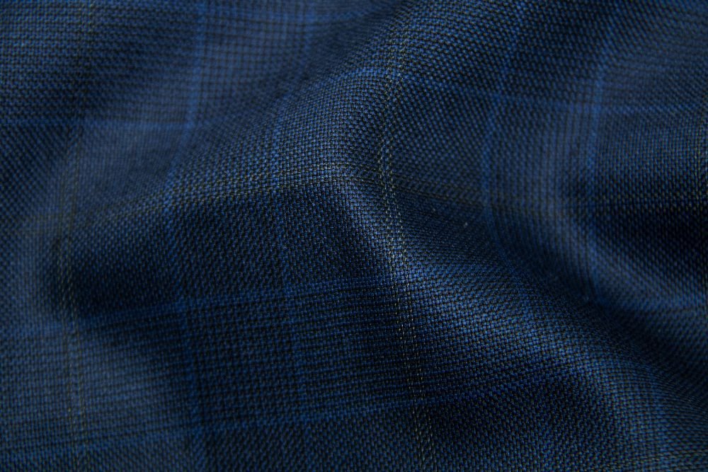 Royal Blue Tram Plaid With Gold & Blue Check