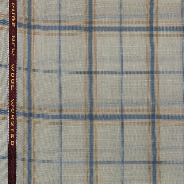 Cream With Blue/Gold Check
