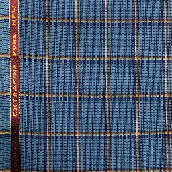 Blue With Navy/Gold/Brown Check