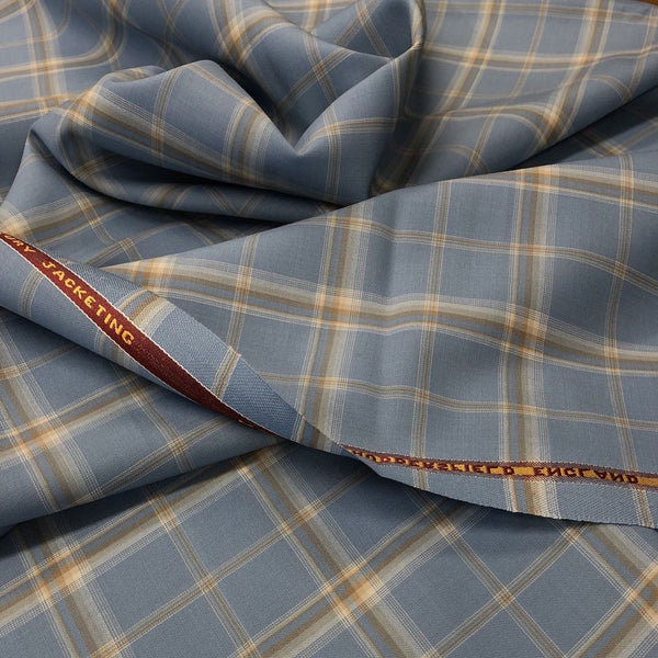 Sky Blue With Gold/Cream Check