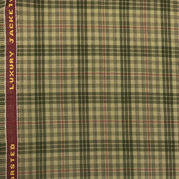 Olive Green With Red Check