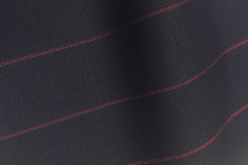 Navy With Red Wide Pin Stripe