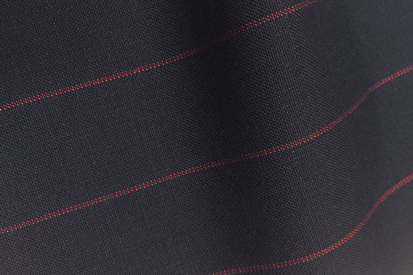 Navy With Red Wide Pin Stripe