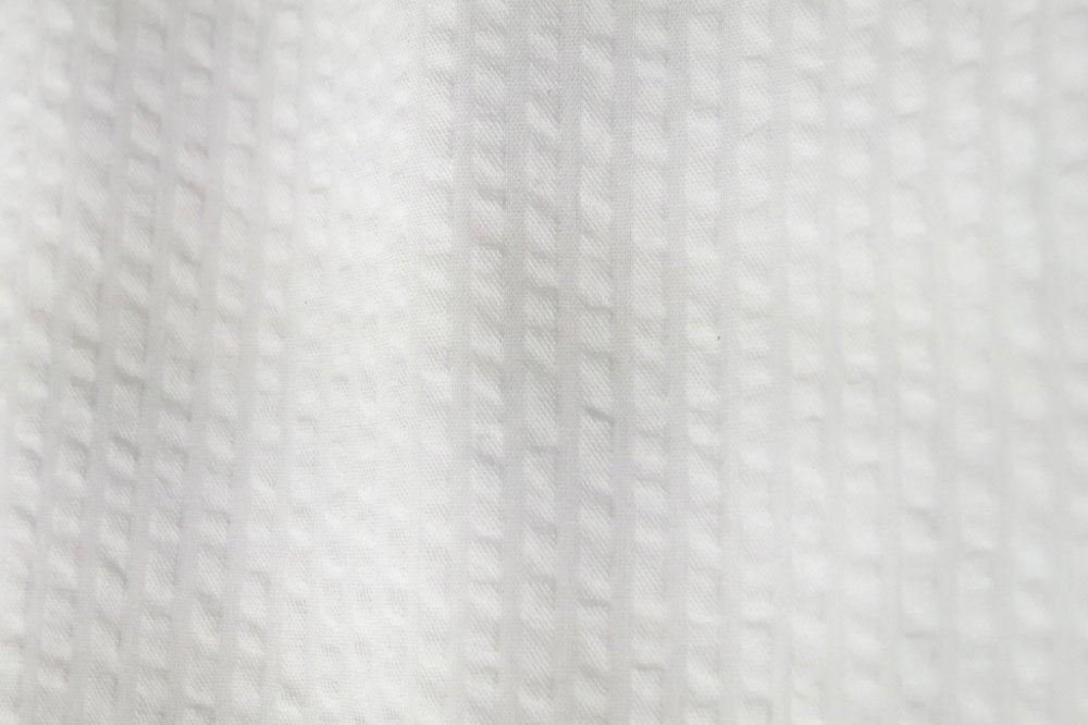 White Stripe Seersucker Fabric