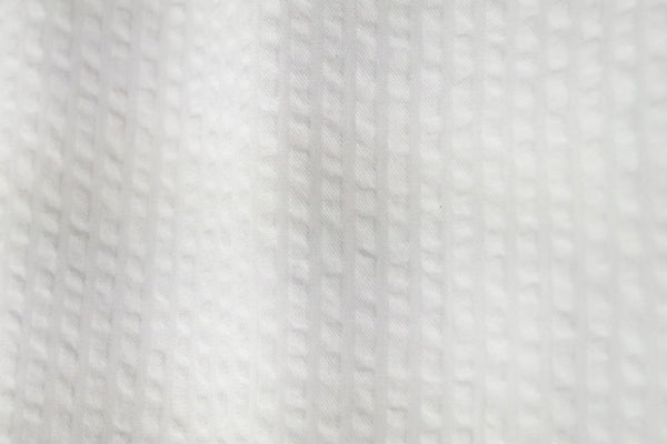 White Stripe Seersucker Fabric