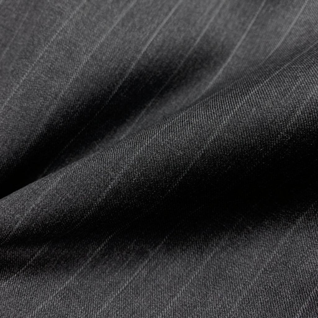 Charcoal With Grey Chalk Stripe