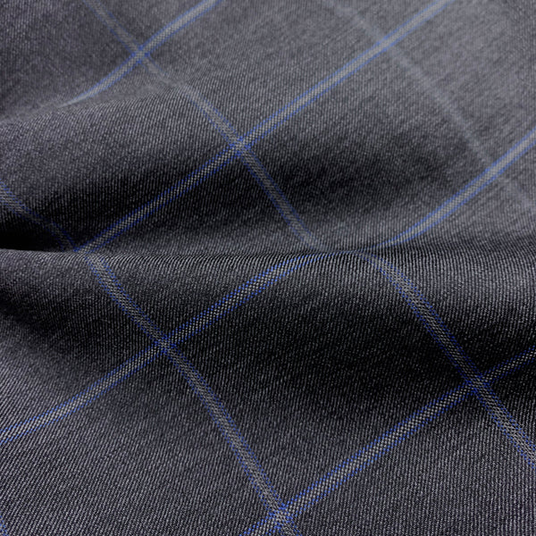 Medium Grey With Blue/Silver Check