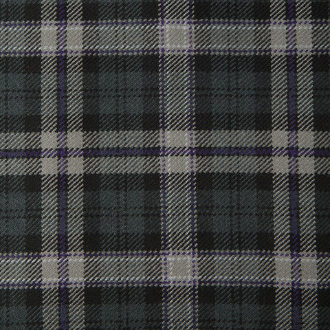 Black Scottish Caledonian Tartan Check 100% Wool