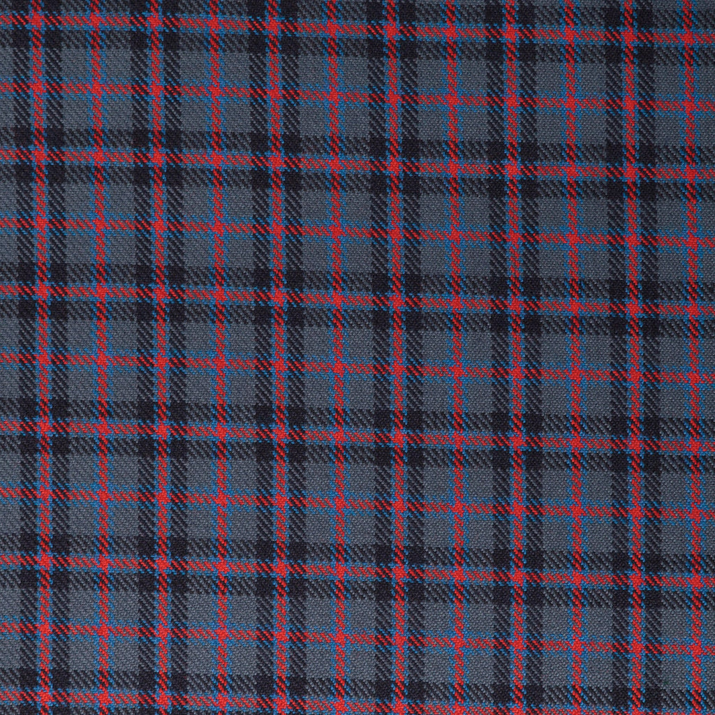 Blue Red Small Check Tharthan Tartan Check 65% Poly 35% Visc
