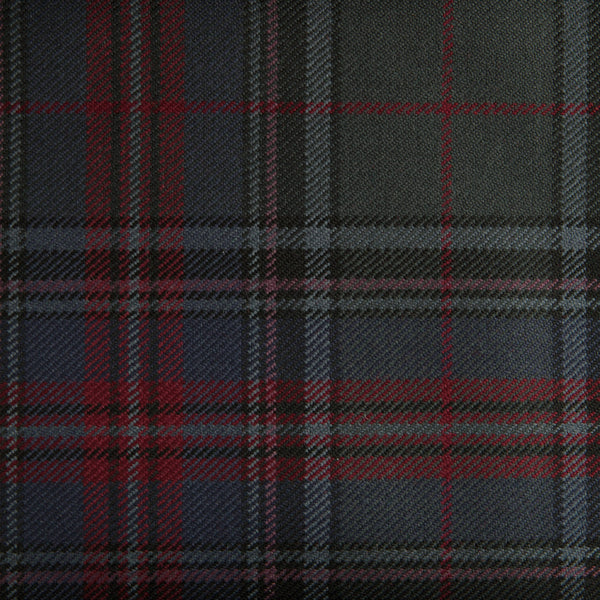 Grey Stewart Caledonian Tartan Check 100% Wool