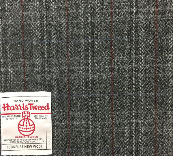 Dark Grey With Blue And Red Check Harris Tweed