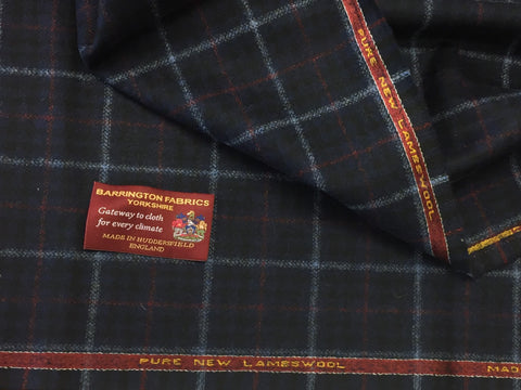 Grey Prince of wales with Purple and Yellow over check 100% Pure New Lambswool Jacketing