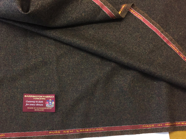 Brown herringbone 100% Pure New Lambswool Jacketing