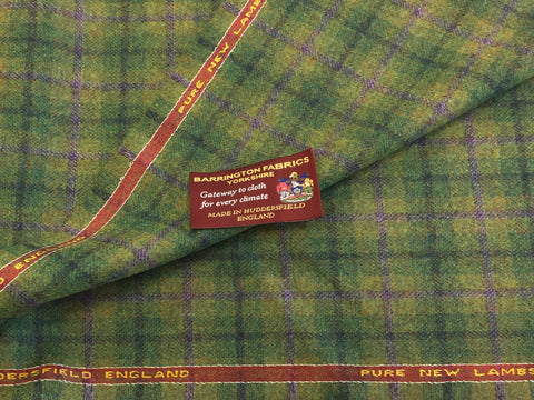 Grey with Over check 100% Pure New Lambswool Jacketing