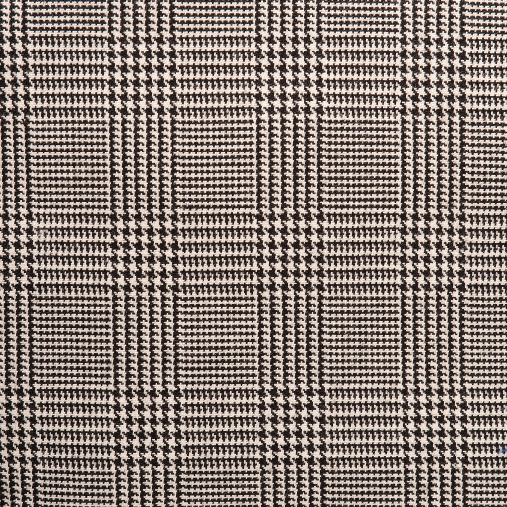 Prince Of Wales Black/White Tharthan Tartan Check 65% Poly 35% Visc