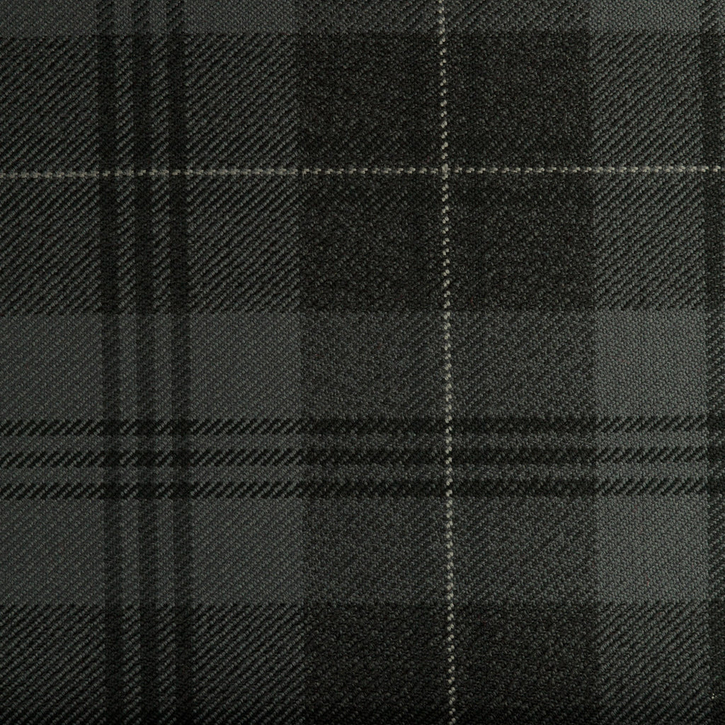 Silver Granite Caledonian Tartan Check 100% Wool