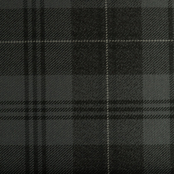 Silver Granite Caledonian Tartan Check 100% Wool
