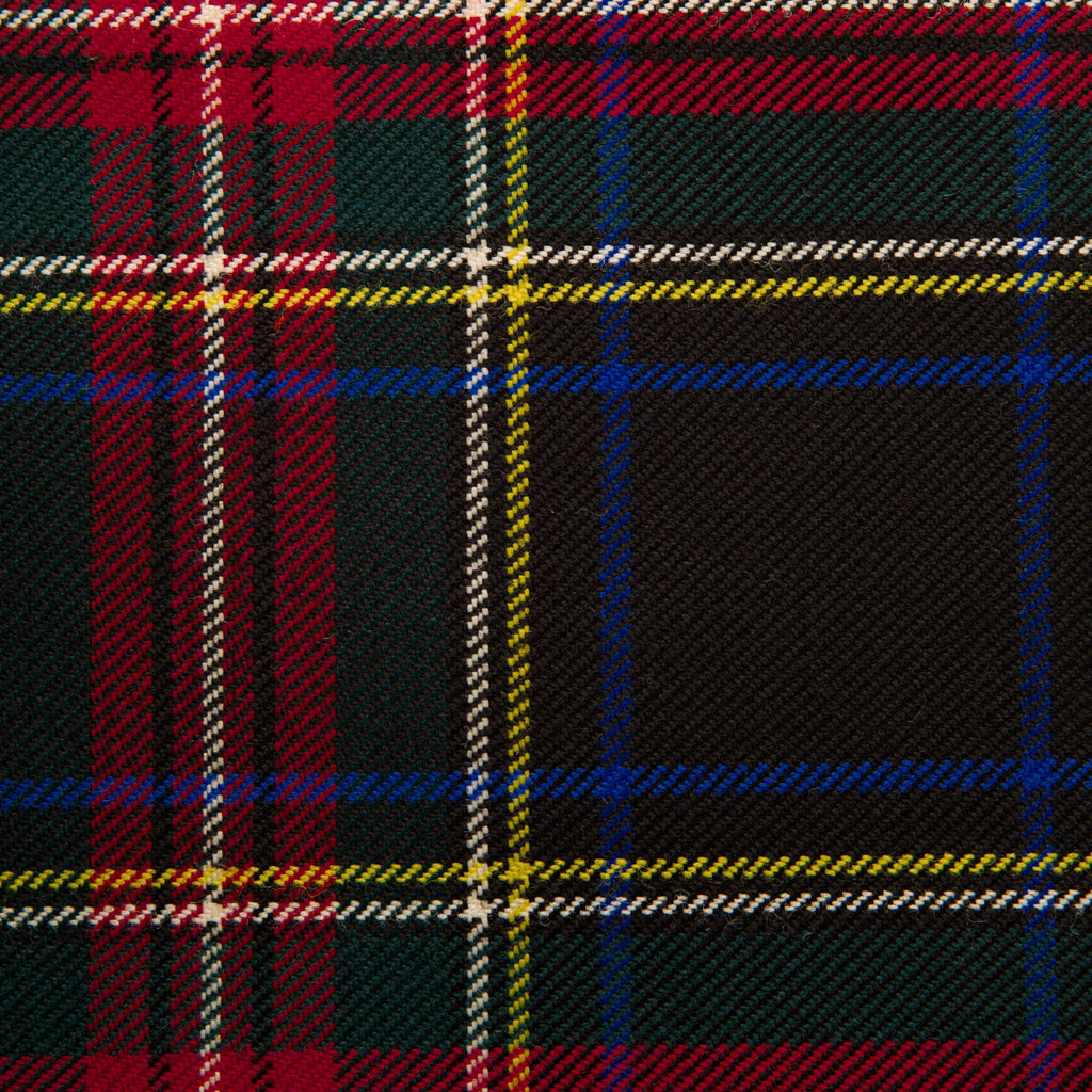 Stewart Black Caledonian Tartan Check 100% Wool