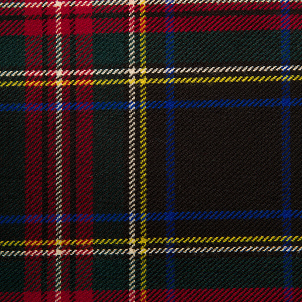 Stewart Black Caledonian Tartan Check 100% Wool