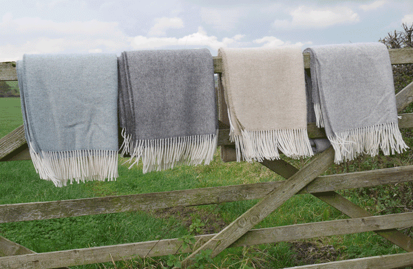 Duck Egg Tweed Throw