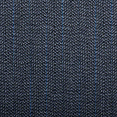 Navy Herringbone With Blue Stripe Quartz Super 100's Suiting