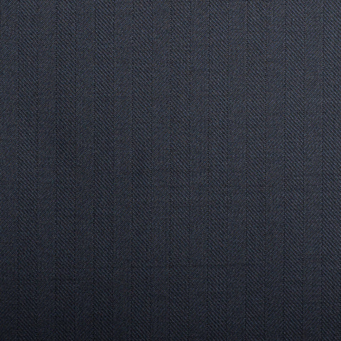 Navy Herringbone Crystal Super 130's Suiting