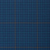 Sea Blue/Green With Rust Check Onyx Super 100's Luxury Jacketing And Suiting's