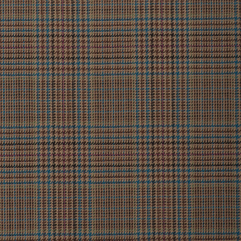 Light Brown With Blue/Brown/Pink Check Onyx Super 100's Luxury Jacketing And Suiting's