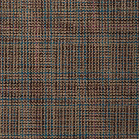 Light Brown With Blue/Brown/Pink Check Onyx Super 100's Luxury Jacketing And Suiting's