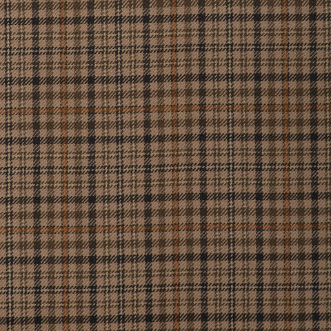 Light/Medium Brown With Orange Check Onyx Super 100's Luxury Jacketing And Suiting's