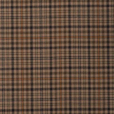 Light/Medium Brown With Orange Check Onyx Super 100's Luxury Jacketing And Suiting's