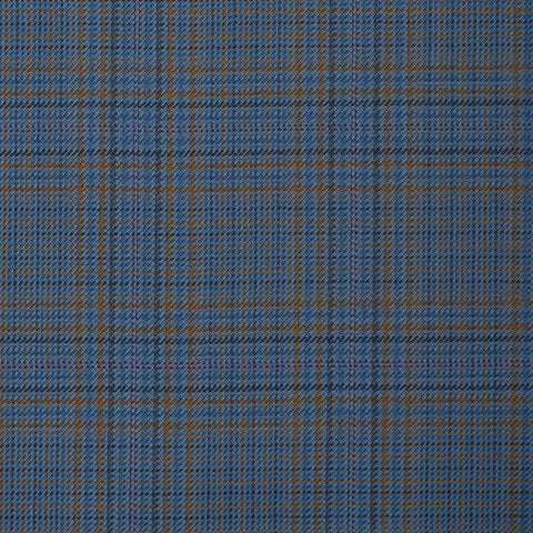 Blue And Tan With Lilac And Navy Overcheck Onyx Super 100's Luxury Jacketing And Suiting's