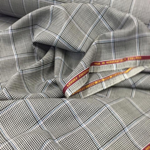 Light Green With Crème/Brown/Navy Estate Check Moonstone Tweed All Wool