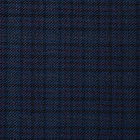 Navy With Black Pink Check Onyx Super 100's Luxury Jacketing And Suiting's