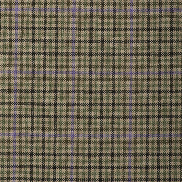 Olive/Light and Dark Green With Purple Overcheck Onyx Super 100's Luxury Jacketing And Suiting's