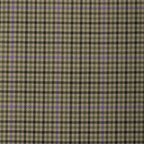 Olive/Light and Dark Green With Purple Overcheck Onyx Super 100's Luxury Jacketing And Suiting's