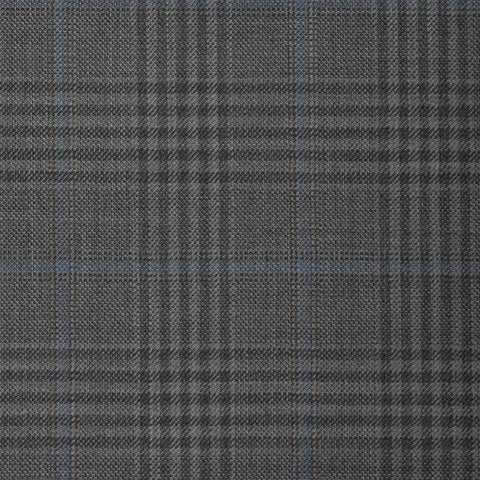 Light Grey With Aqua Overcheck Onyx Super 100's Luxury Jacketing And Suiting's