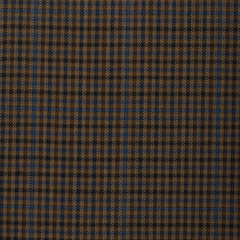 Gun Club Brown With Blue Overcheck Onyx Super 100's Luxury Jacketing And Suiting's