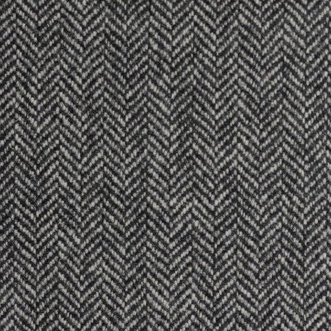 Grey And Black Herringbone Coral Tweed All Wool